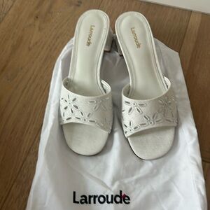 Brand new  Larroude White eyelet sandal
